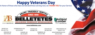 Hy Veterans Day Belletetes Building Product Specialist
