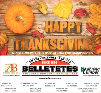 Hy Thanksgiving Belletetes Building Product Specialist Hy Thanksgiving Belletetes Building Product Specialist Jaffrey Nh