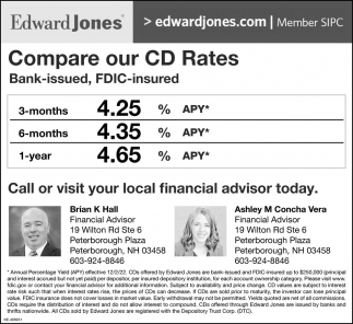 Compare Our CD Rates, Edward Jones, Peterborough, NH