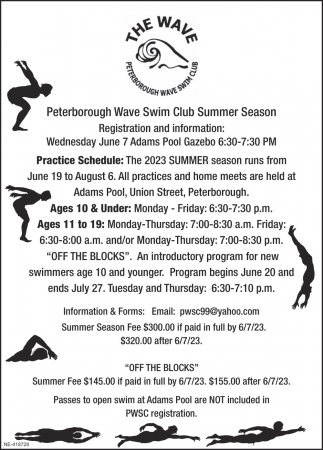 Summer Season , Peterborough Wave Swim Club, Peterborough, NH
